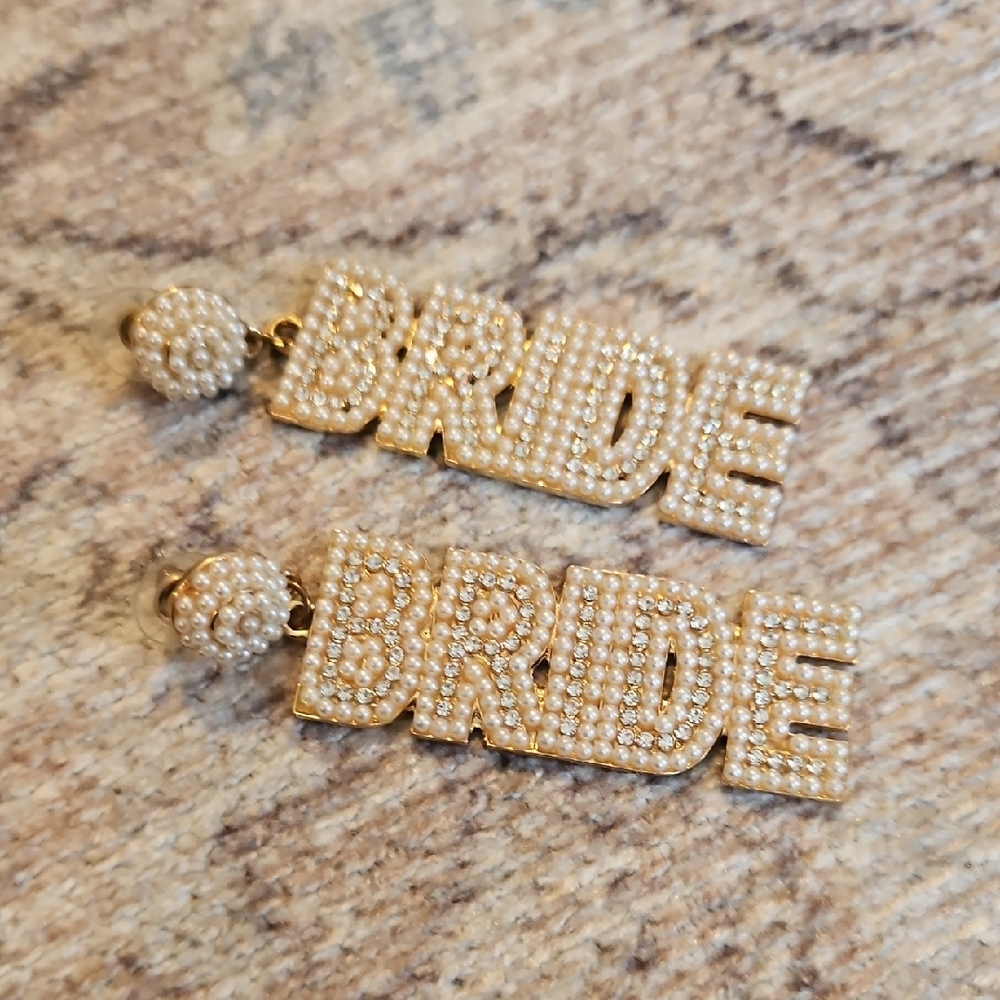 Gold Pearl 'Bride' Earrings